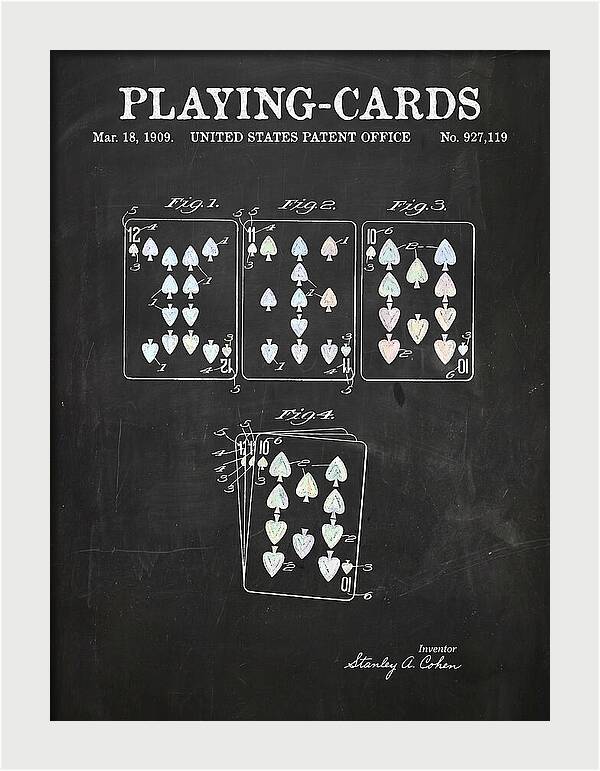 Playing Cards Chalkboard Patent Us927119a