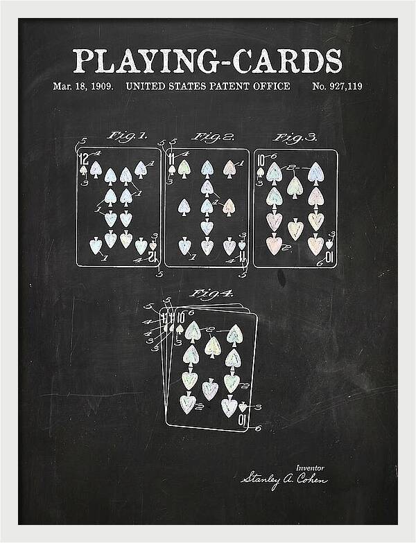 Playing Cards Chalkboard Patent Us927119a