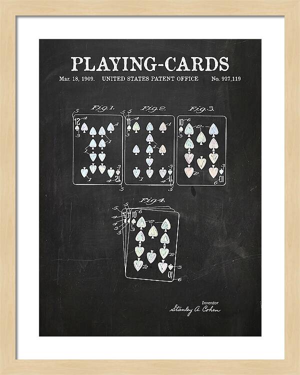 Playing Cards Chalkboard Patent Us927119a