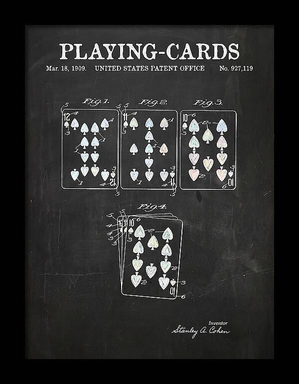 Playing Cards Chalkboard Patent Us927119a
