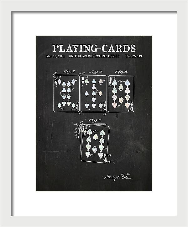 Playing Cards Chalkboard Patent Us927119a