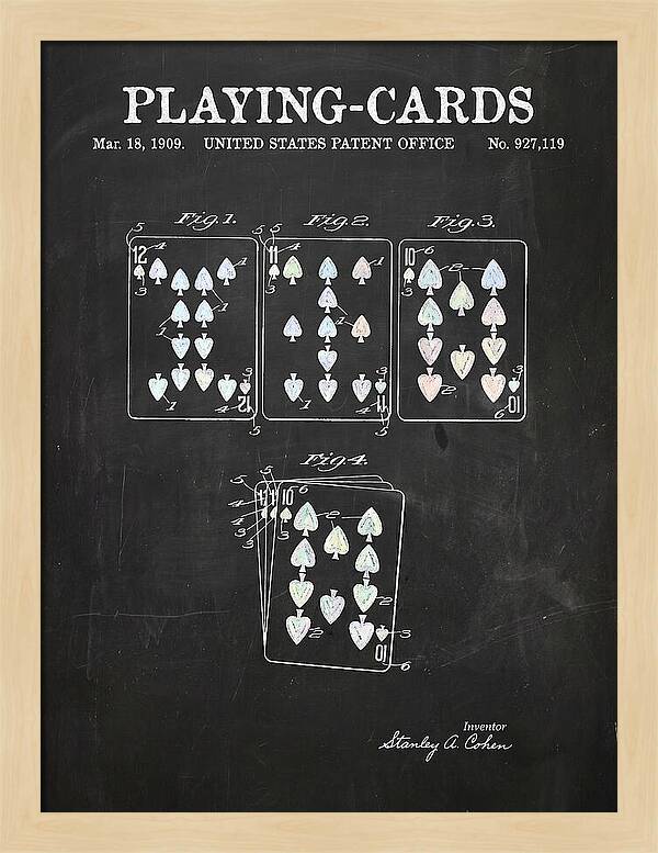Playing Cards Chalkboard Patent Us927119a