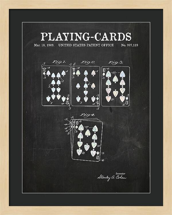 Playing Cards Chalkboard Patent Us927119a