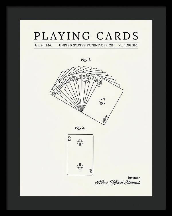 Playing Cards Minimalist Patent Us1599390a