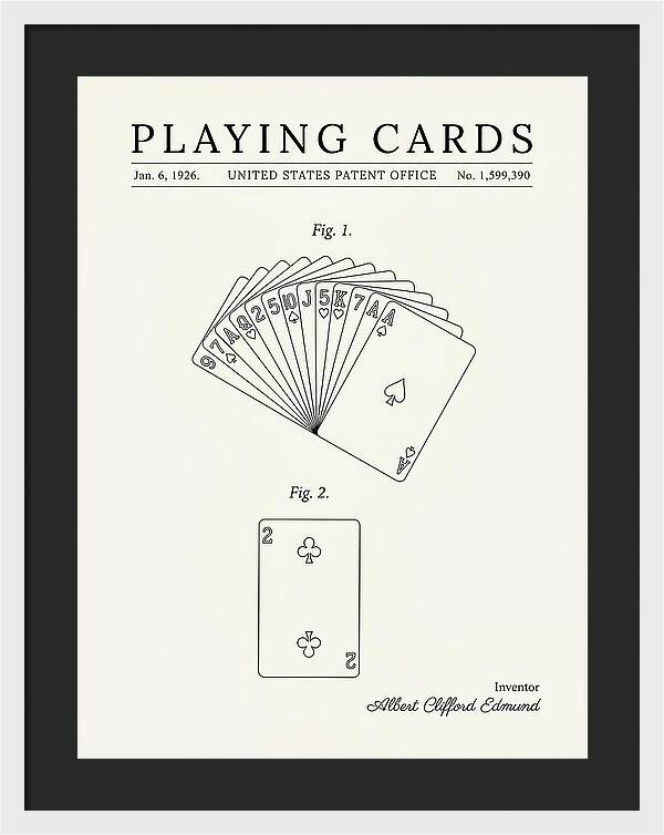 Playing Cards Minimalist Patent Us1599390a