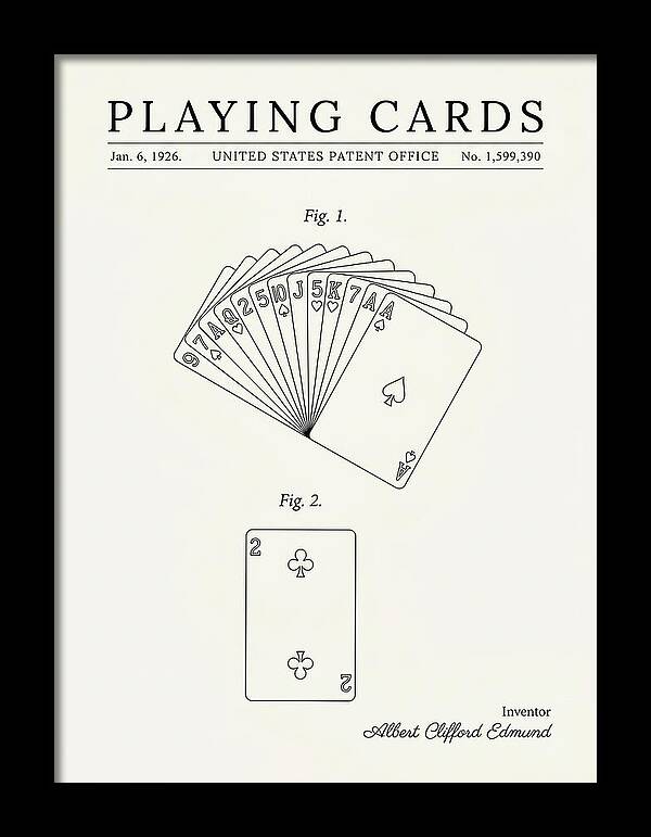 Playing Cards Minimalist Patent Us1599390a