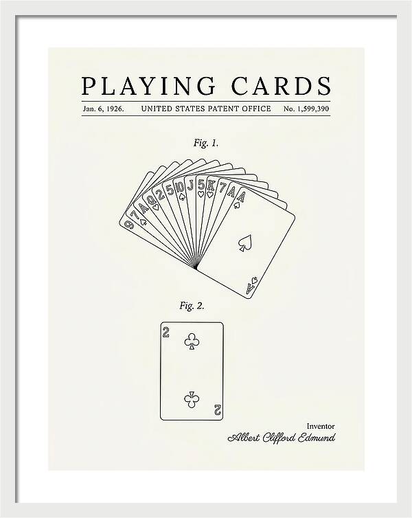 Playing Cards Minimalist Patent Us1599390a