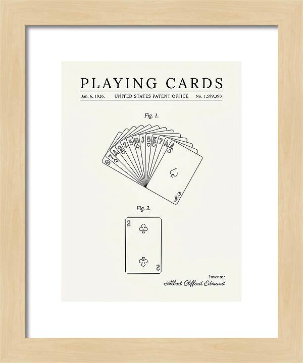 Playing Cards Minimalist Patent Us1599390a