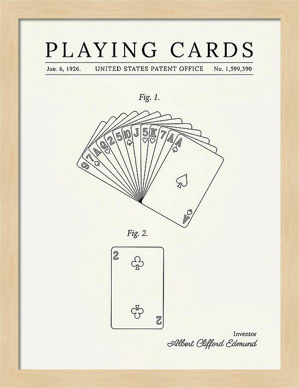 Playing Cards Minimalist Patent Us1599390a