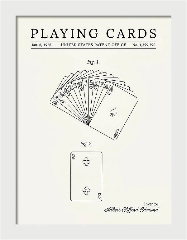 Playing Cards Minimalist Patent Us1599390a