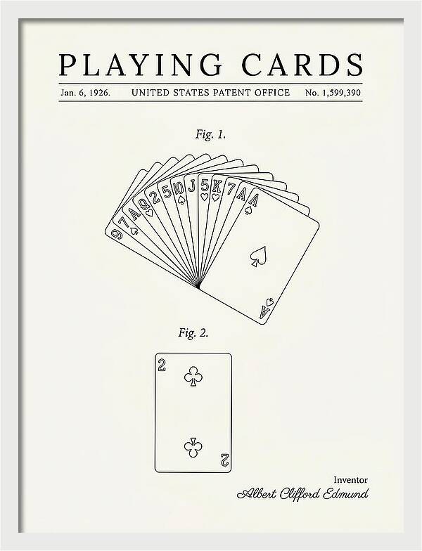 Playing Cards Minimalist Patent Us1599390a