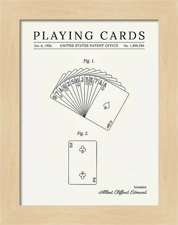Playing Cards Minimalist Patent Us1599390a