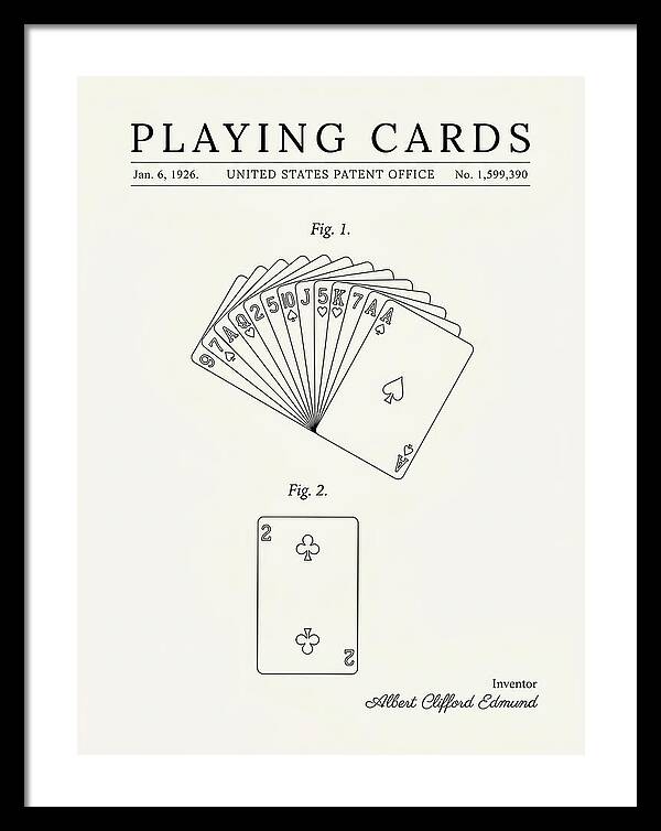 Playing Cards Minimalist Patent Us1599390a