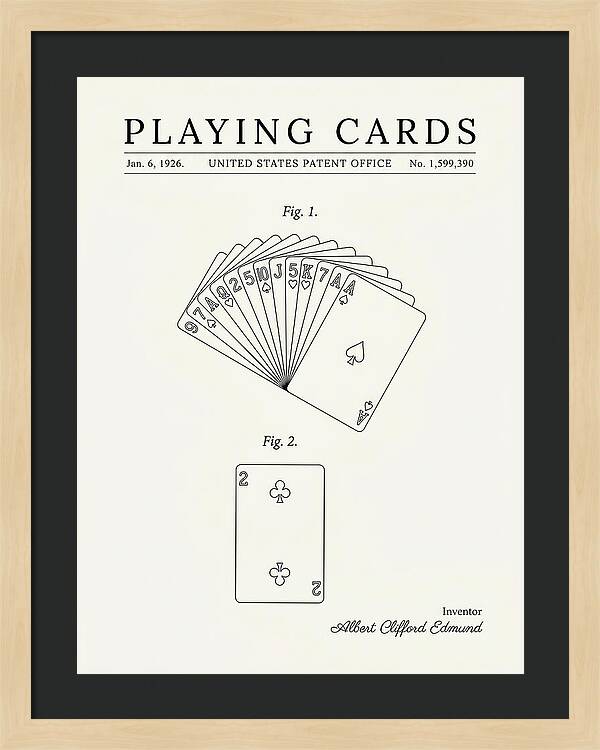 Playing Cards Minimalist Patent Us1599390a