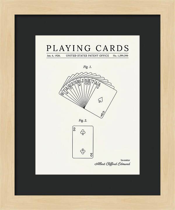 Playing Cards Minimalist Patent Us1599390a