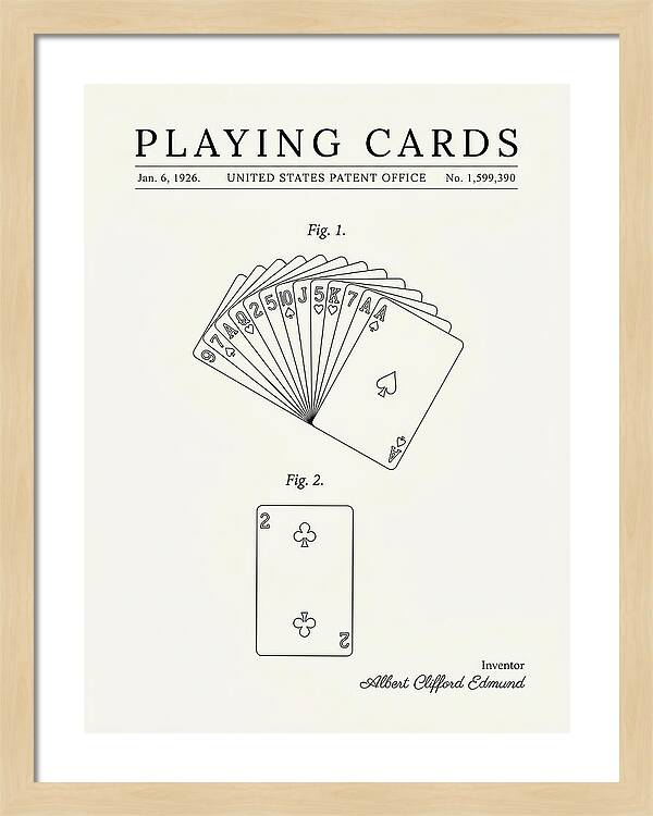 Playing Cards Minimalist Patent Us1599390a