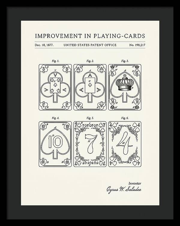 Playing Cards Minimalist Patent Us198217a
