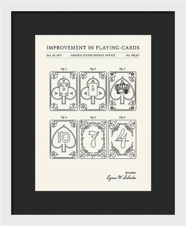 Playing Cards Minimalist Patent Us198217a