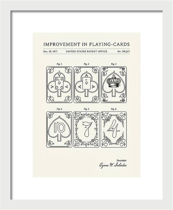 Playing Cards Minimalist Patent Us198217a