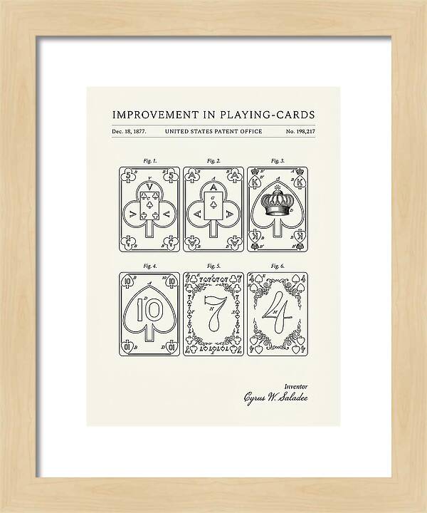 Playing Cards Minimalist Patent Us198217a