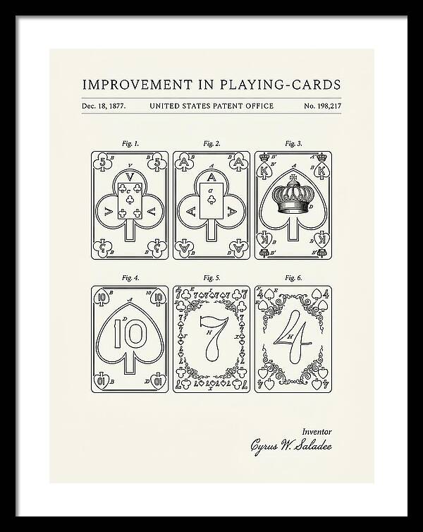 Playing Cards Minimalist Patent Us198217a