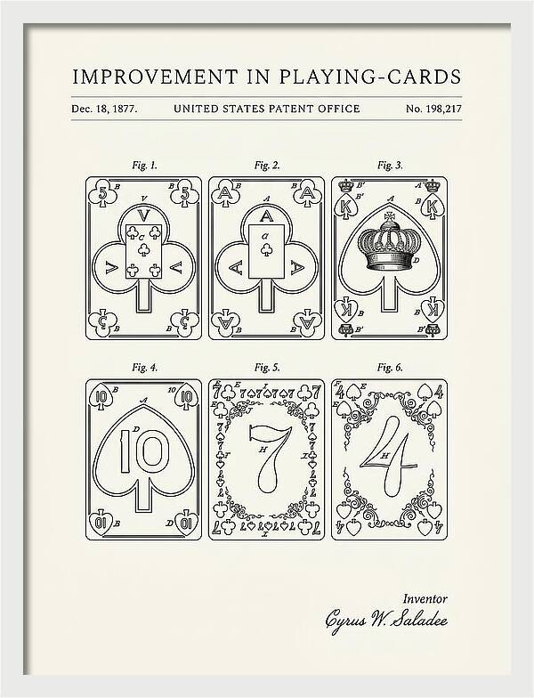 Playing Cards Minimalist Patent Us198217a