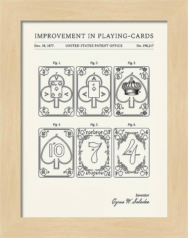 Playing Cards Minimalist Patent Us198217a