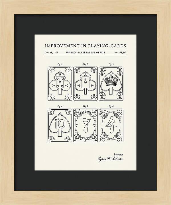 Playing Cards Minimalist Patent Us198217a