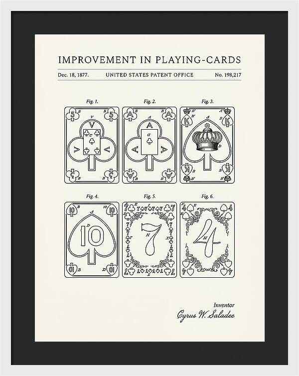 Playing Cards Minimalist Patent Us198217a