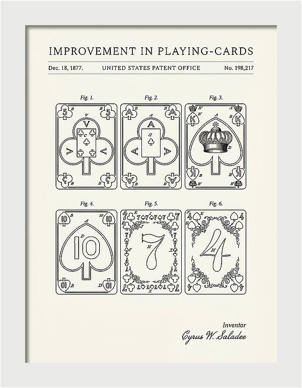 Playing Cards Minimalist Patent Us198217a