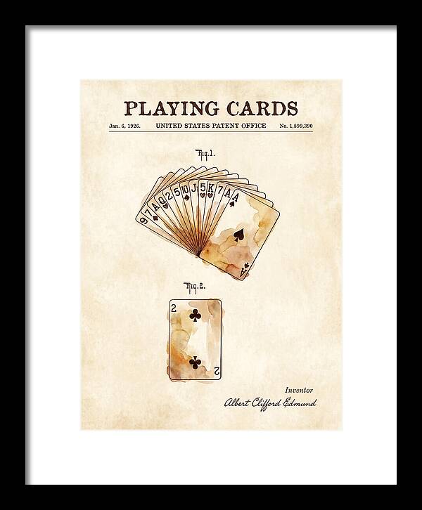 Playing Cards Watercolor Patent Us1599390a