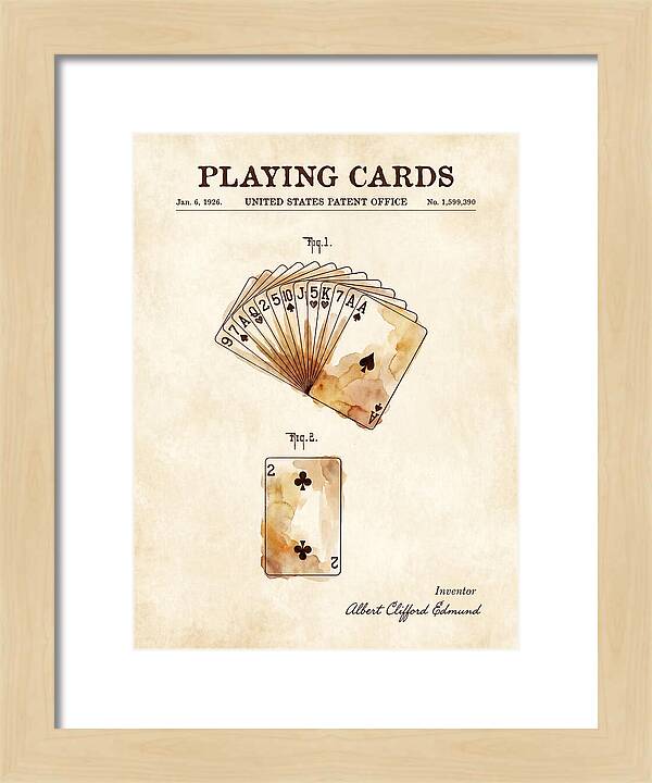 Playing Cards Watercolor Patent Us1599390a