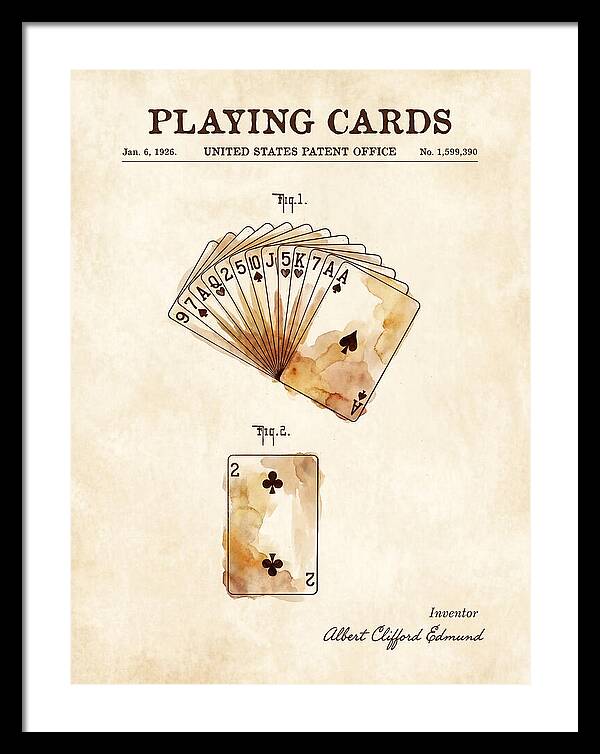 Playing Cards Watercolor Patent Us1599390a