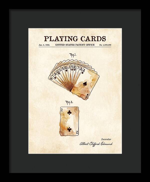 Playing Cards Watercolor Patent Us1599390a
