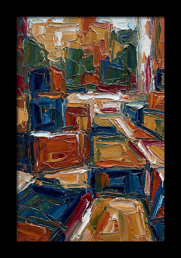 Plaza Landscape In Palette Knife
