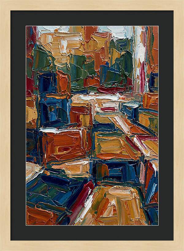 Plaza Landscape In Palette Knife