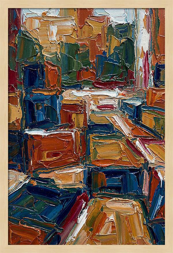 Plaza Landscape In Palette Knife