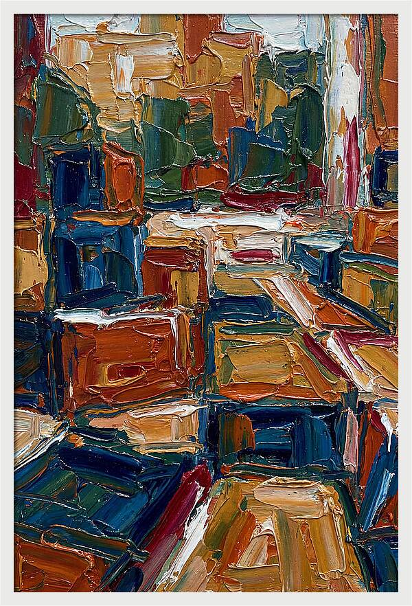 Plaza Landscape In Palette Knife