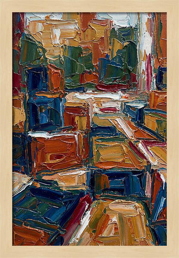 Plaza Landscape In Palette Knife