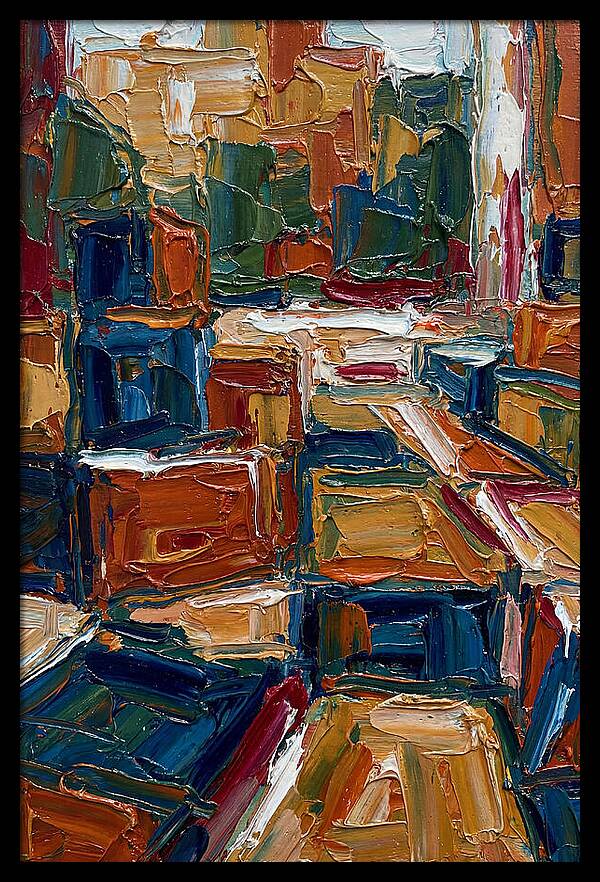 Plaza Landscape In Palette Knife