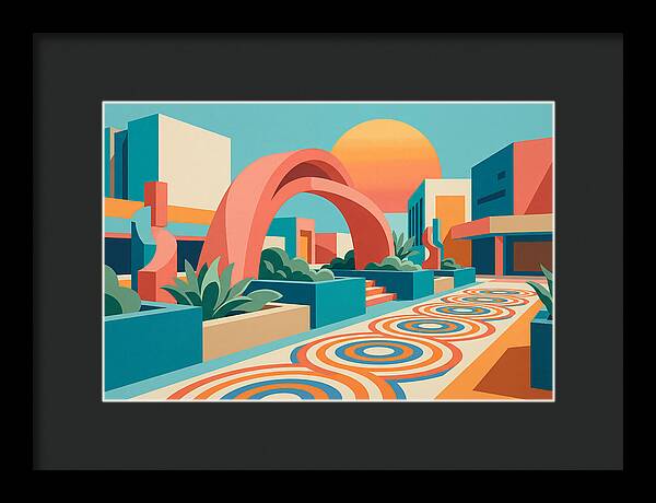 Plaza Landscape In Vibrant Colors