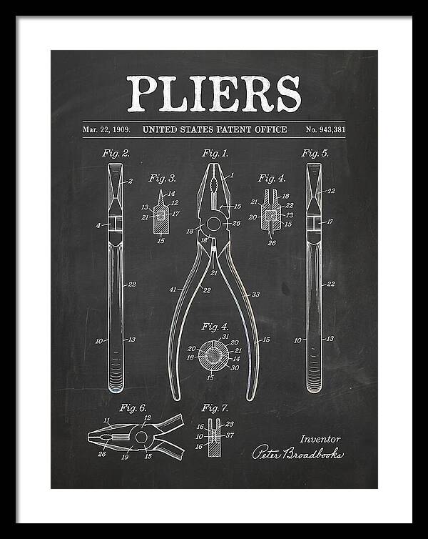 Pliers Chalkboard Patent Us943381a