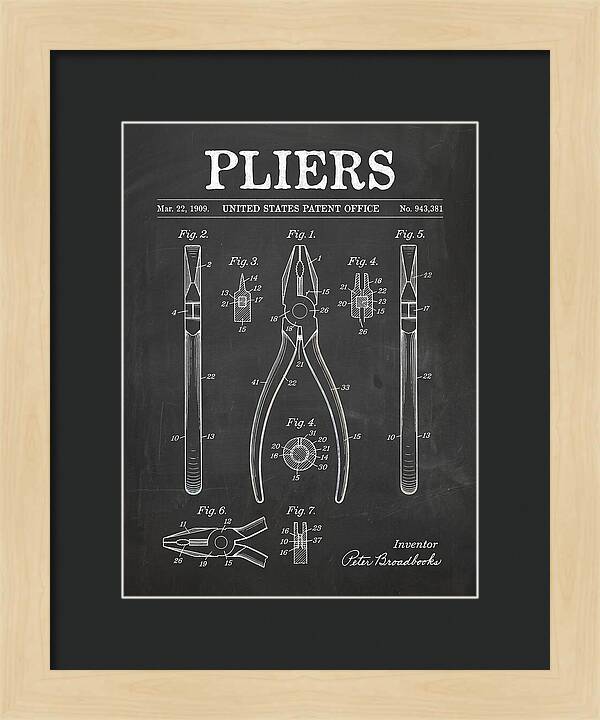 Pliers Chalkboard Patent Us943381a
