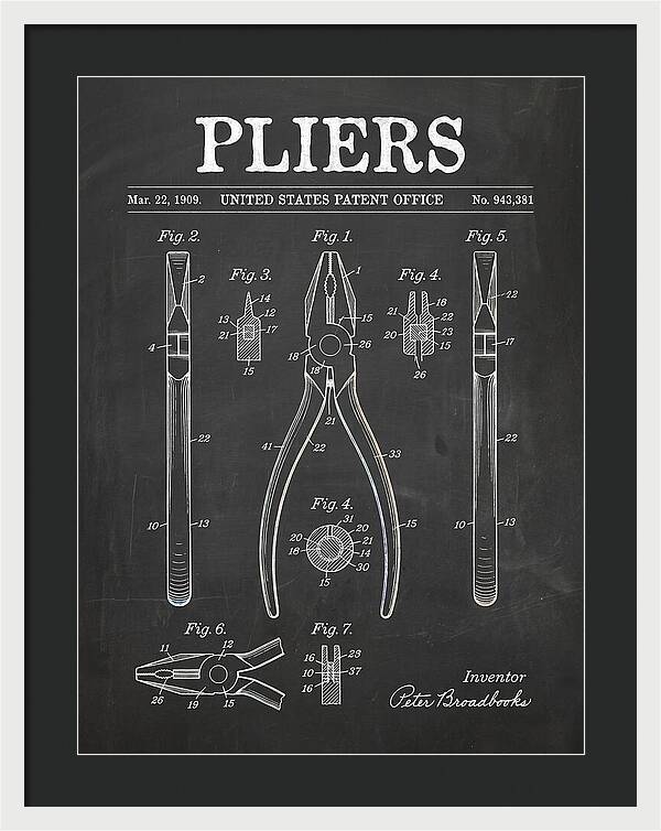 Pliers Chalkboard Patent Us943381a