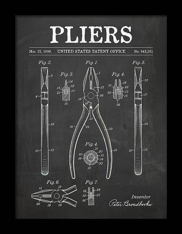 Pliers Chalkboard Patent Us943381a