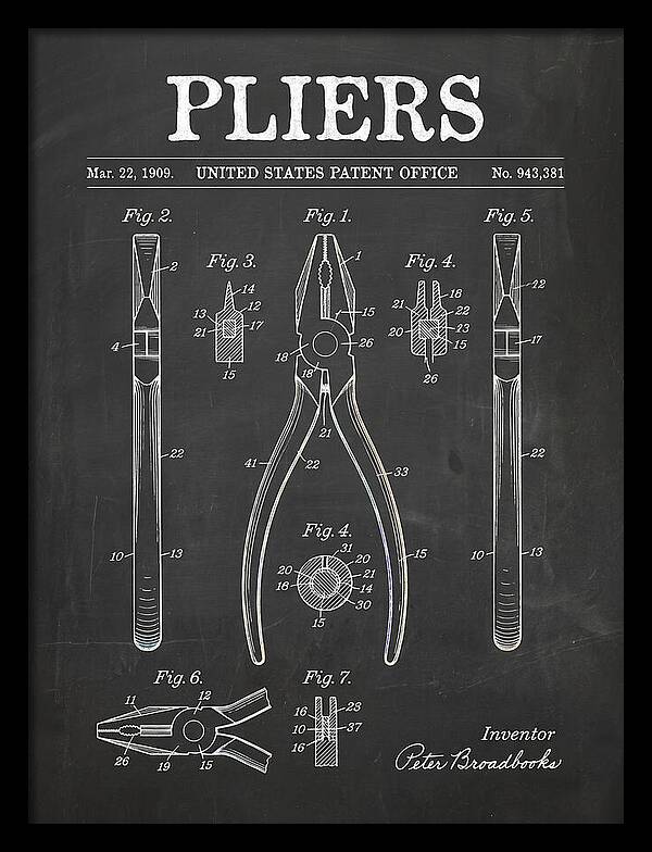 Pliers Chalkboard Patent Us943381a
