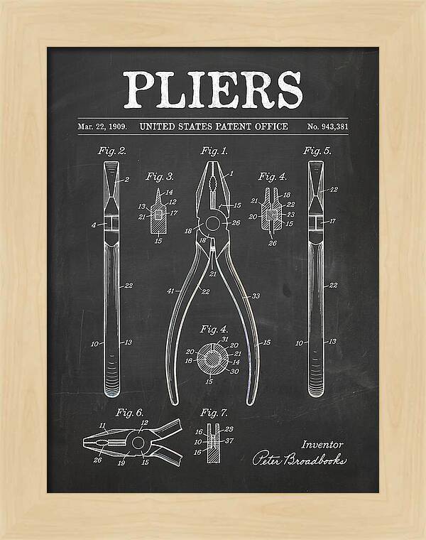 Pliers Chalkboard Patent Us943381a