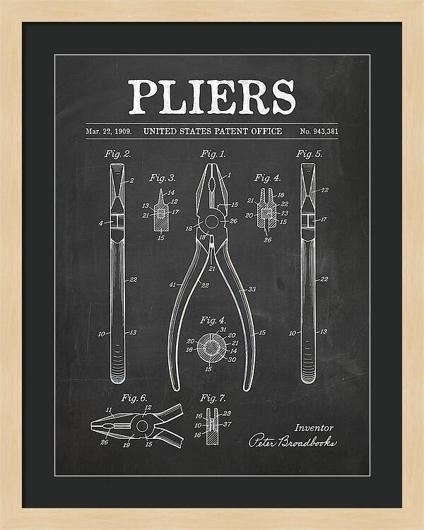 Pliers Chalkboard Patent Us943381a