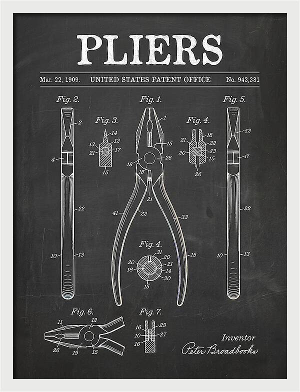 Pliers Chalkboard Patent Us943381a