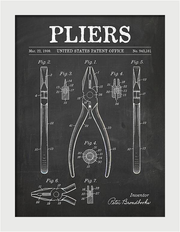 Pliers Chalkboard Patent Us943381a